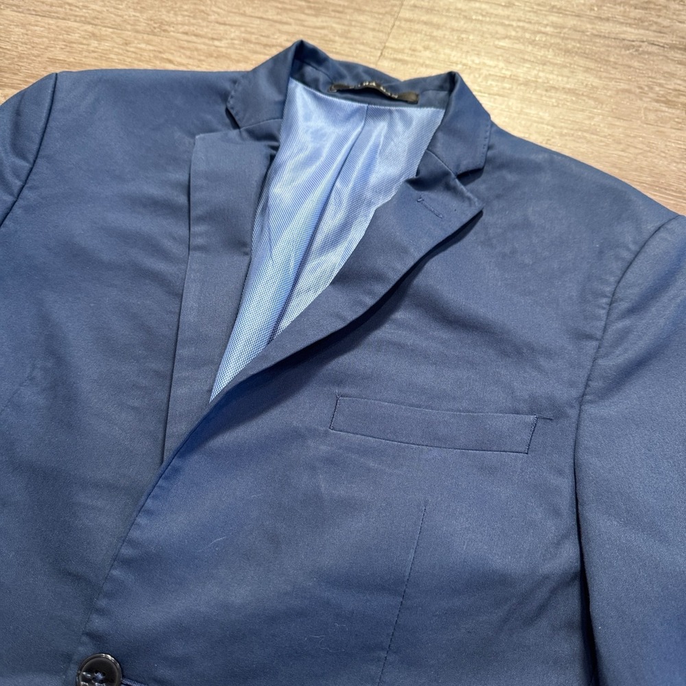 Zara Man Sport Coat 38 Blue 2‎ Button Blazer Jacket Minimal Preppy Casual Adult